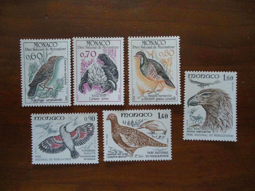 Roof Vogels Monaco 1982, mi 1520-25 postfris, Ophalen of Verzenden, Postfris, Dier of Natuur