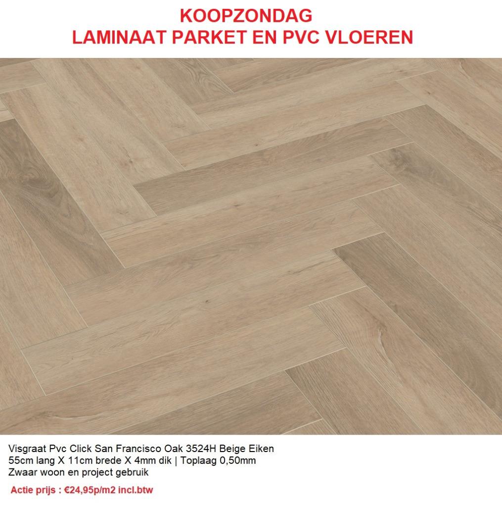 KOOPZONDAG PVC Click Laminaat  4,5mm dik 50 X Kleur, Kunststof, 50 tot 150 cm, Nieuw, Ophalen of Verzenden