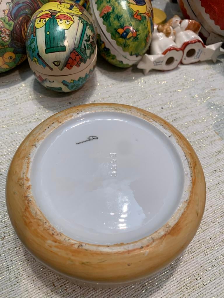 Antiek  Halfdoll Porseleinen powder box, Antiek en Kunst, Ophalen of Verzenden