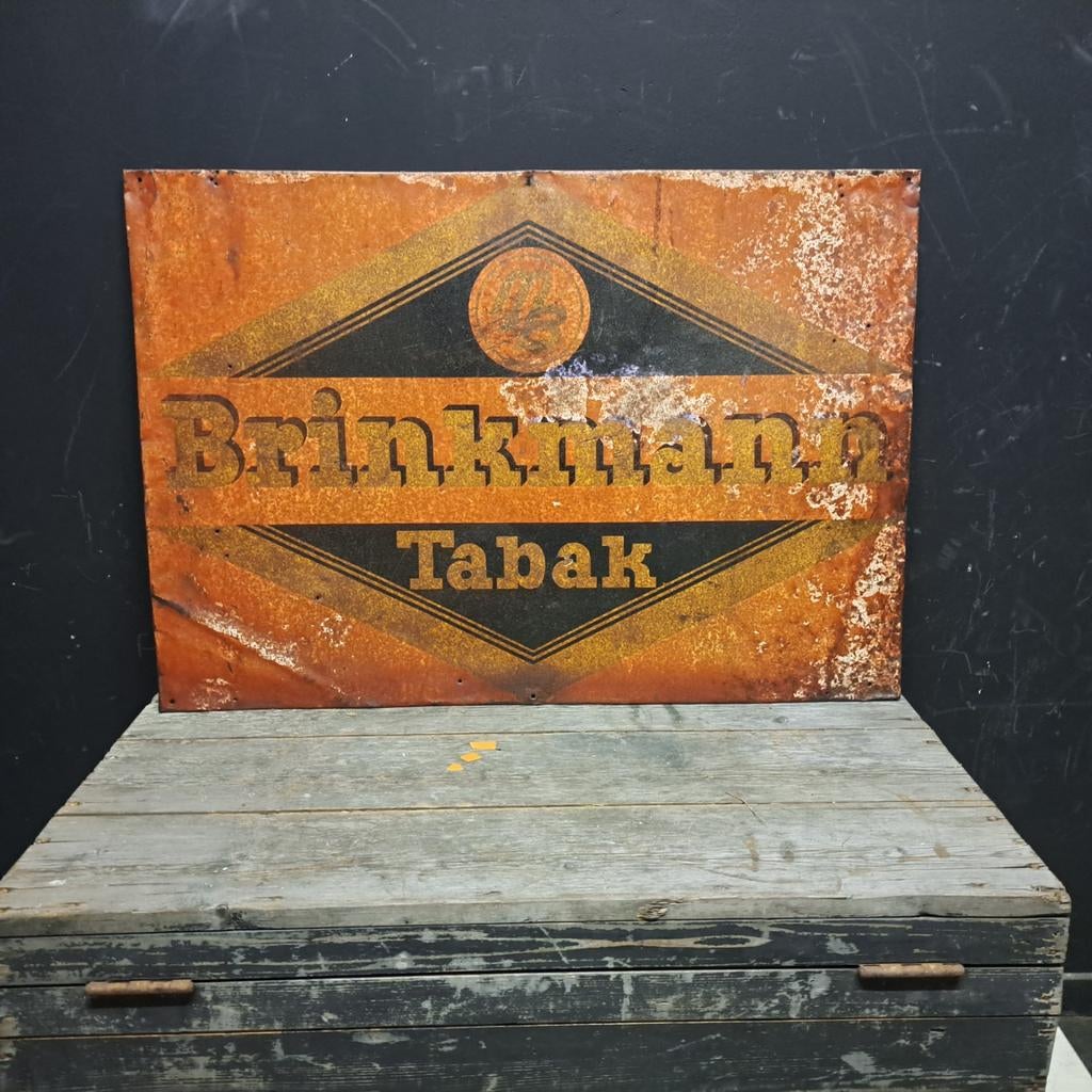 Brinkman Tabak blikken reclamebord '60, Ophalen of Verzenden, Gebruikt, Reclamebord