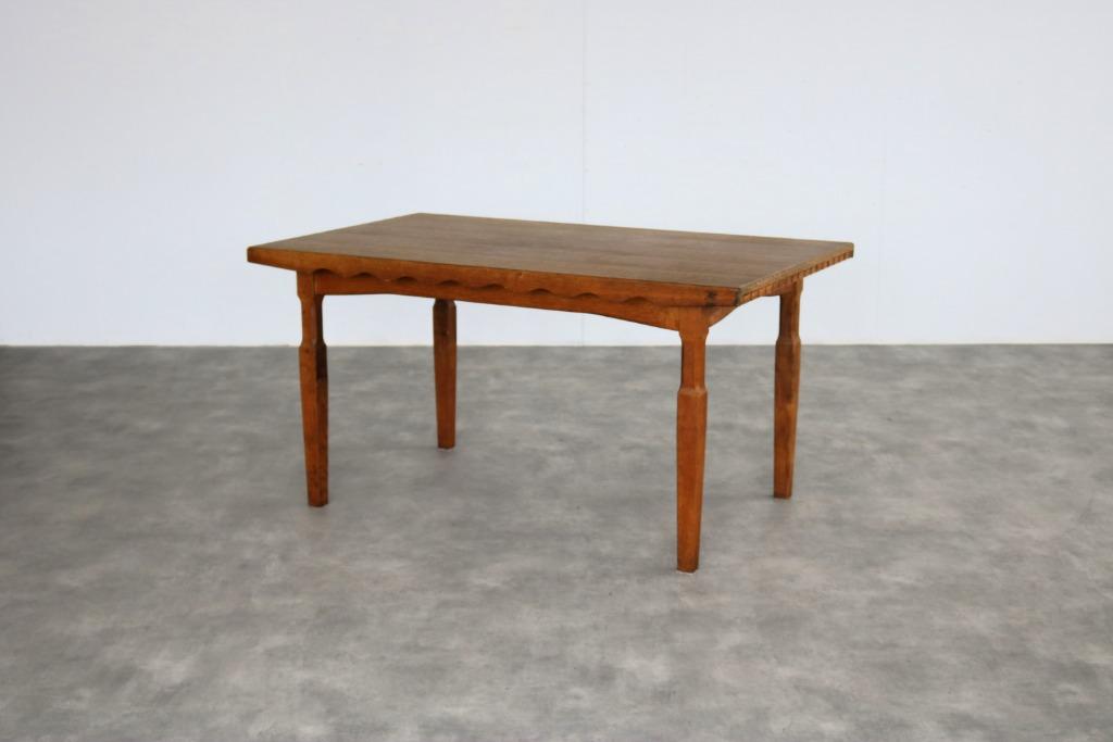brutalist eettafel | vintage tafel | eiken | Kjaernulf, Huis en Inrichting, Tafels | Eettafels, Gebruikt, 100 tot 150 cm, Eikenhout
