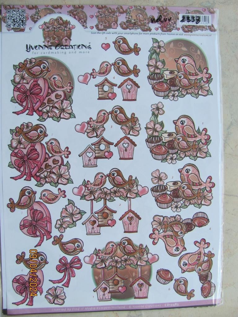 NIEUW vel YVONNE Creations KNIPVEL vogels MOEDERDAG CD10483, Hobby en Vrije tijd, Ophalen of Verzenden, Nieuw, Man of Vrouw, Overige typen