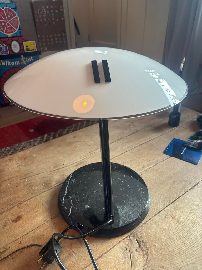 Vintage Bruno Gecchelin Oluce Perla bureaulamp - 1970, Huis en Inrichting, Ophalen, Zo goed als nieuw, Minder dan 50 cm