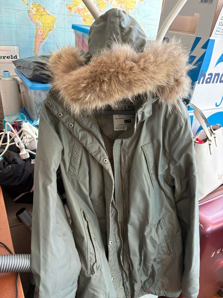 Mooie Moscow winterjas, Kleding | Dames, Ophalen, Maat 46/48 (XL) of groter, Groen, Moscow