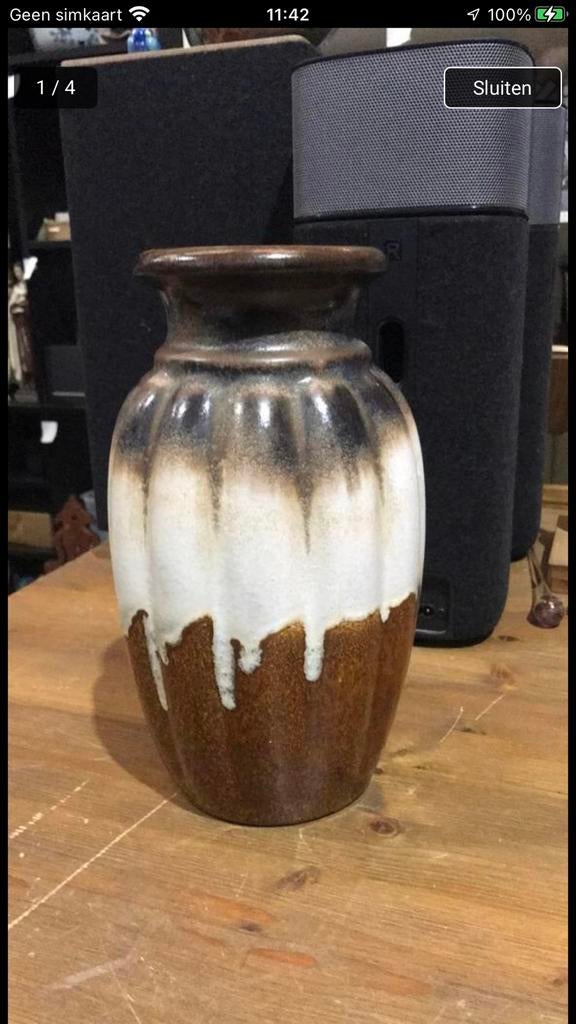 Vintage West Germany vaas. 100% intact., Overige kleuren, Aardewerk of Porselein, Ophalen of Verzenden, Zo goed als nieuw