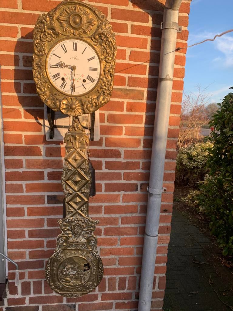 Antieke Comtoise met mechaniek, Antiek en Kunst, Ophalen of Verzenden