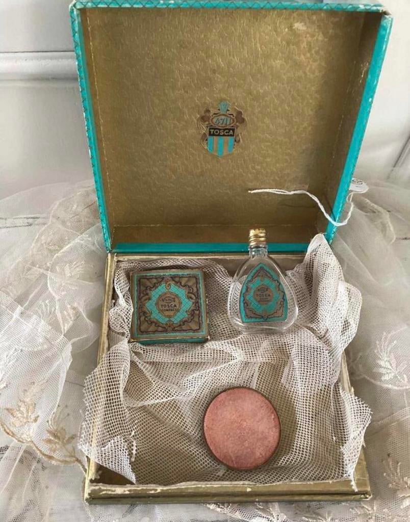 Parfum 4711 tosca doosje met inhoud brocante, Antiek en Kunst, Ophalen of Verzenden