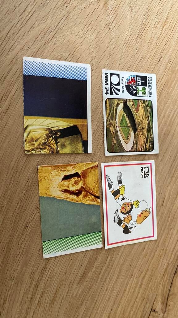 4 x panini wk 74, Verzamelen, Sportartikelen en Voetbal, Ophalen of Verzenden, Zo goed als nieuw, Buitenlandse clubs, Poster, Plaatje of Sticker