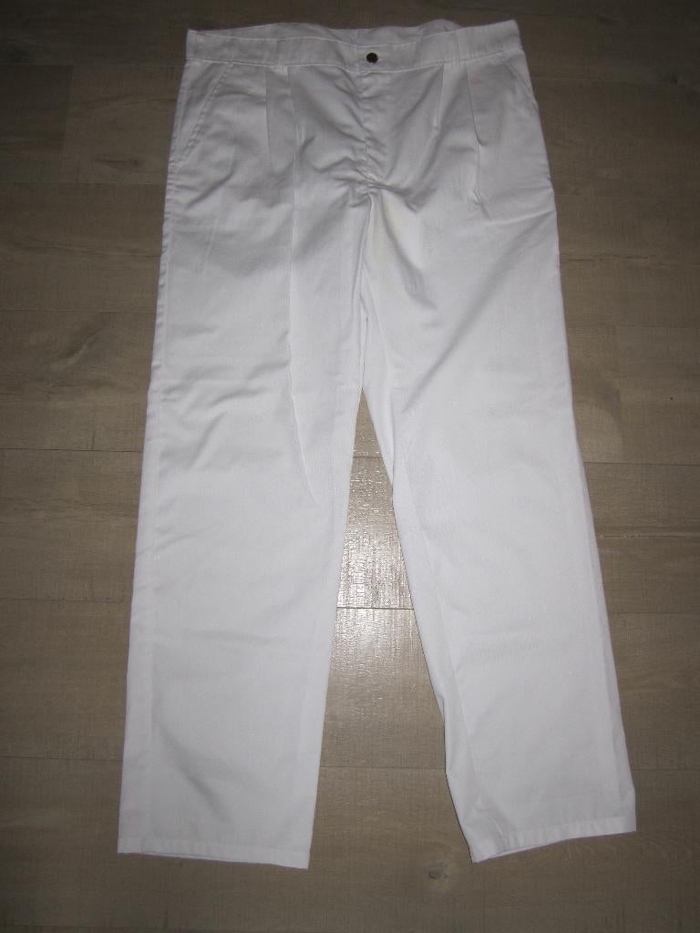 Wessels bedrijfskleding witte lange broek maat 54, Maat 52/54 (L), Wit, Gedragen, Wessels