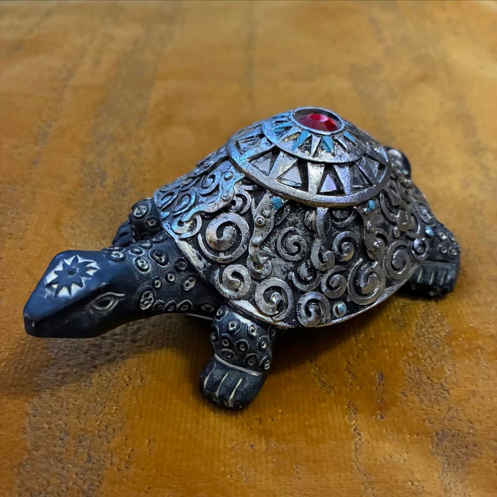 Decoratief Schildpad Beeldje, Tuin en Terras, Tuinbeelden, Ophalen of Verzenden, Zo goed als nieuw, Steen, Dierenbeeld