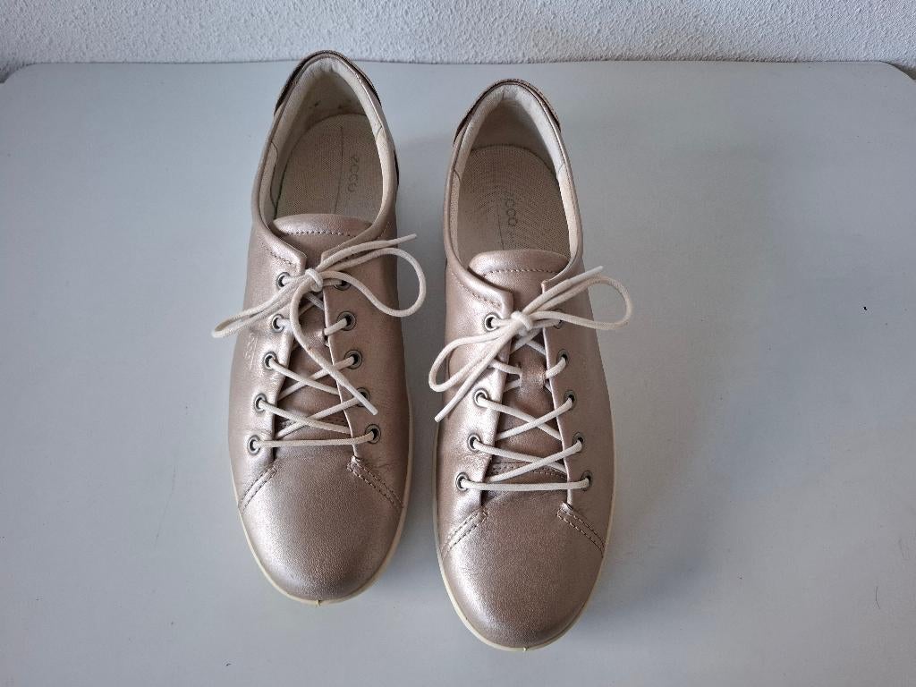 Ecco Soft maat 41 mooie champagne kleurige leren sneakers, Ecco, Overige kleuren, Verzenden, Sneakers of Gympen