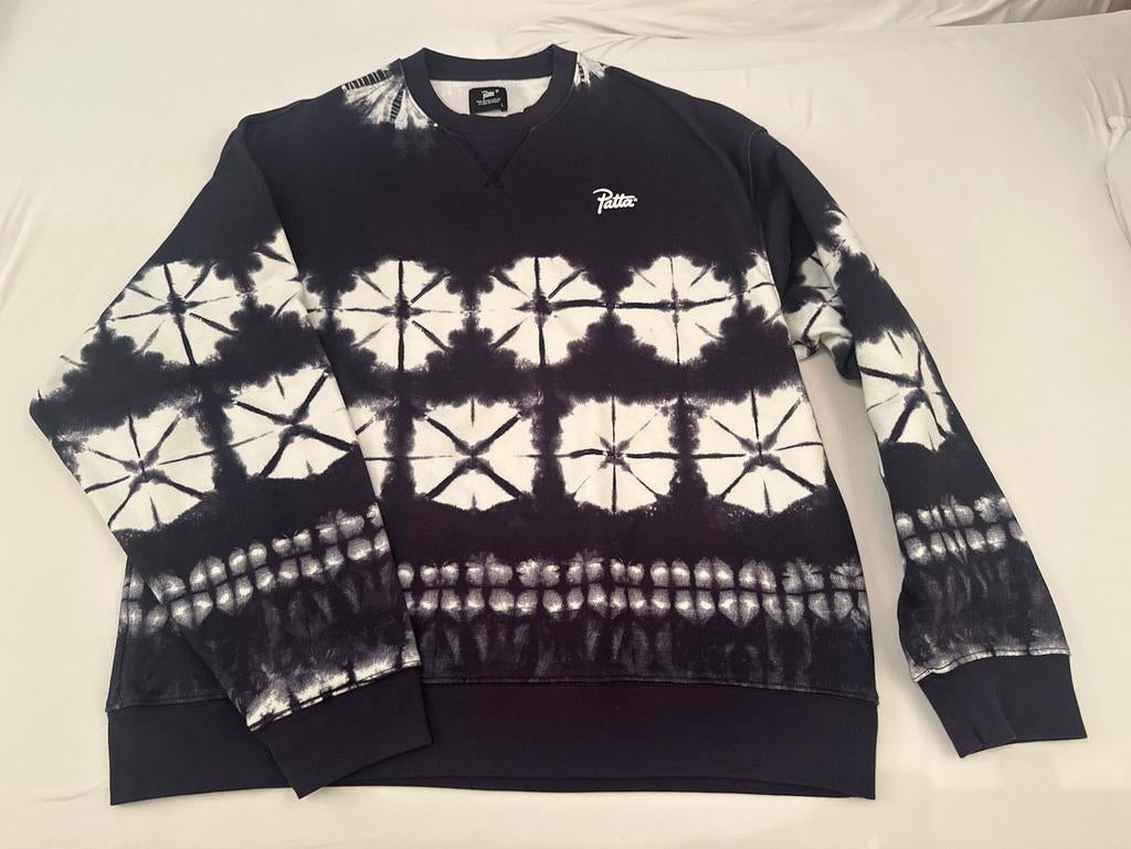 Patta Tie-Dye Crewneck Sweater - Blauw/Wit, Ophalen of Verzenden, Nieuw, Maat 52/54 (L), Blauw