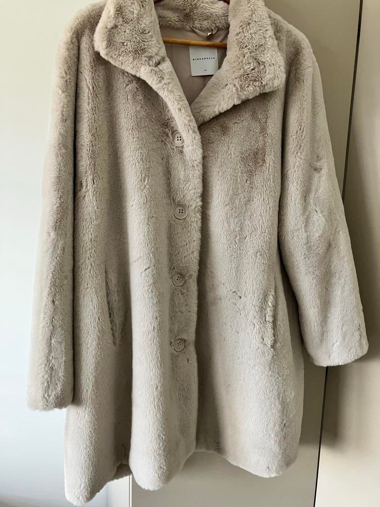 Rino & Pelle Witte Bontjas - Maat 48, Kleding | Dames, Jassen | Winter, Ophalen of Verzenden, Zo goed als nieuw, Maat 46/48 (XL) of groter
