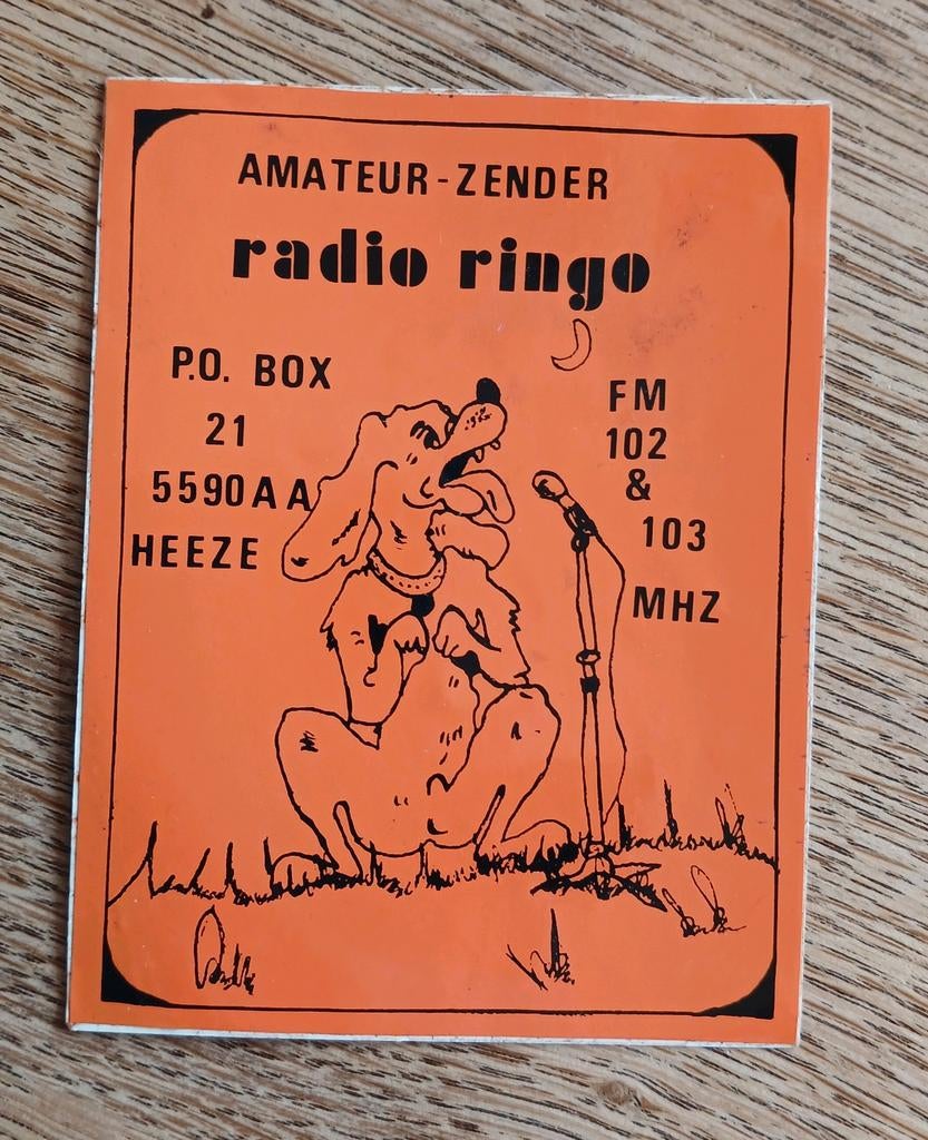 Sticker piraat amateur zender Radio Ringo HEEZE, Ophalen of Verzenden, Zo goed als nieuw
