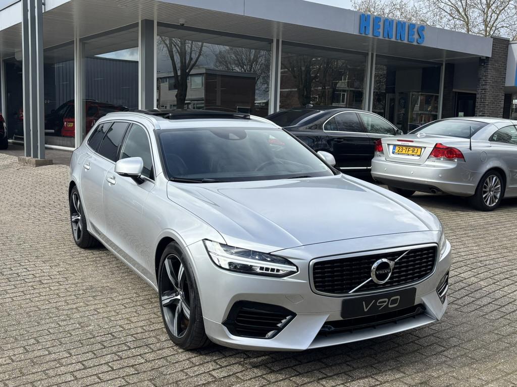 Volvo V90 2.0 T8 408pk AWD R-Design Pano HeadUp keyless, Automaat, 4 cilinders, Vierwielaandrijving, Hybride Elektrisch/Benzine