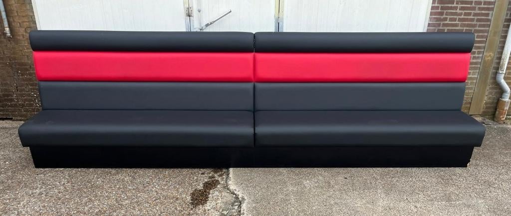 Horeca bank restaurant bank wandbank 430 cm nette staat, Ophalen, Zwart, Zo goed als nieuw, Eén