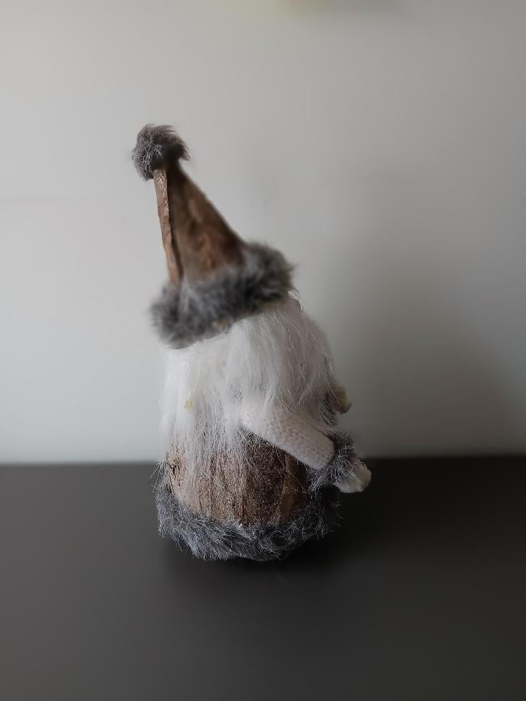 Decoratieve kerst gnome van hout en textiel kerstdecoratie, Diversen, Kerst, Ophalen of Verzenden, Gebruikt