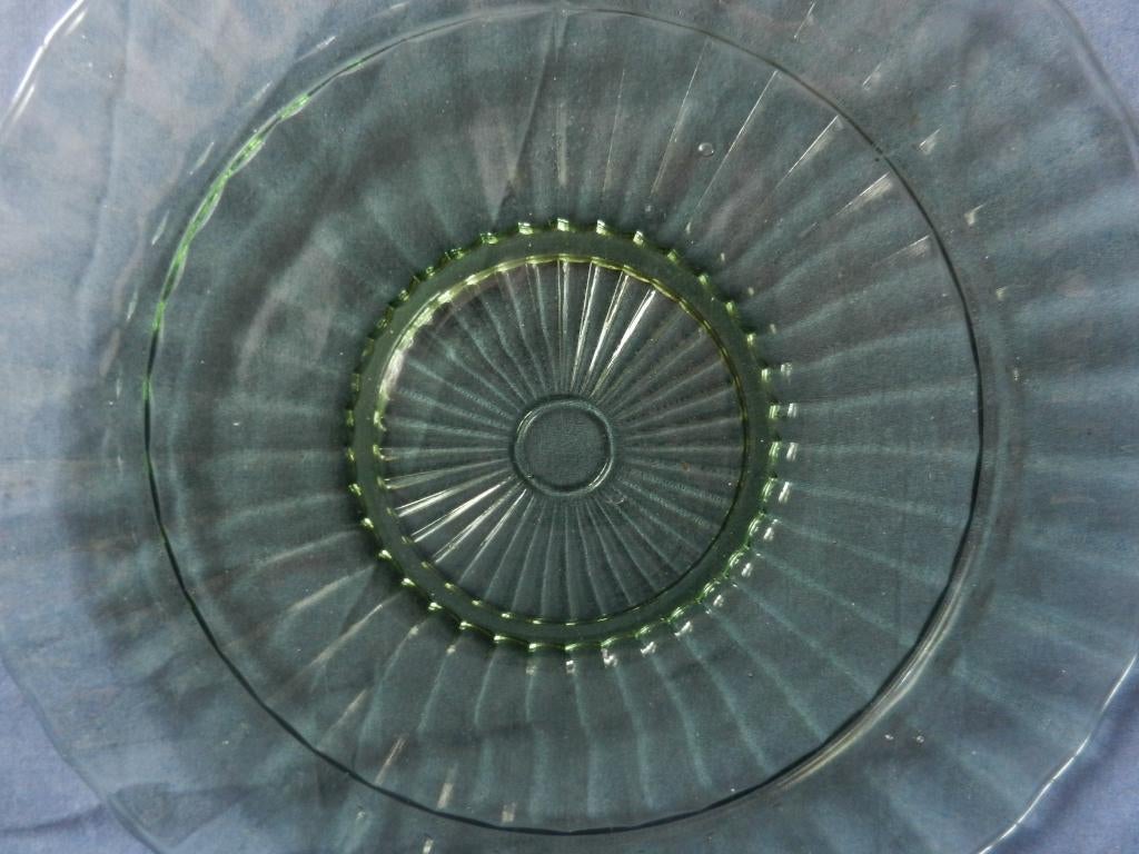 Copier Leerdam groen glazen schaal servies Neerlandia d. 30, Ophalen of Verzenden