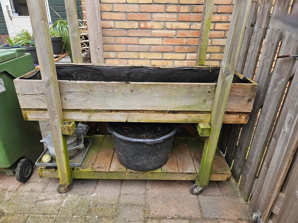 Oppottafel op wielen met aarde, Tuin en Terras, Kweekspullen, Ophalen, Gebruikt, Kweektafel