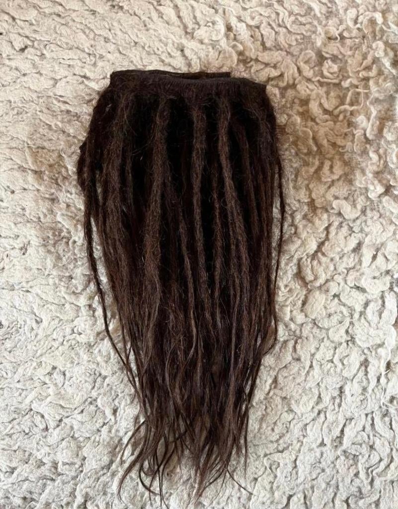 34 dikkere bruine clip dread extensions ca. 45cm nu 250€, Ophalen of Verzenden, Nieuw, Pruik of Haarverlenging
