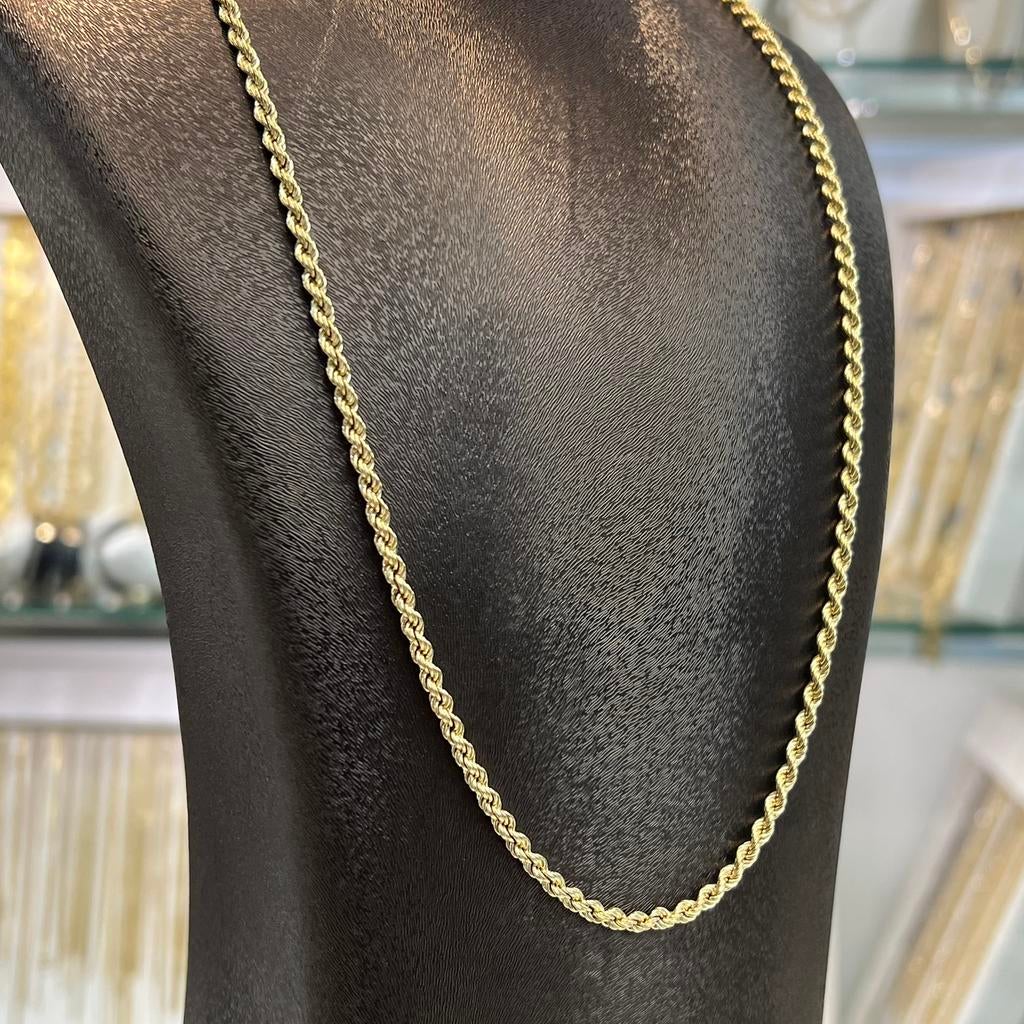 14k gouden ketting rope schakel chain, Ophalen of Verzenden, Zo goed als nieuw, Goud
