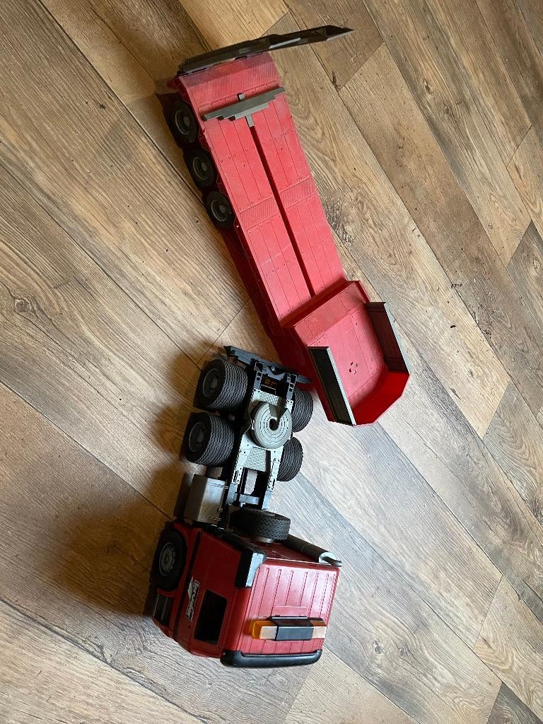 Bruder Scania met dieplader speelgoed, Ophalen of Verzenden, Gebruikt