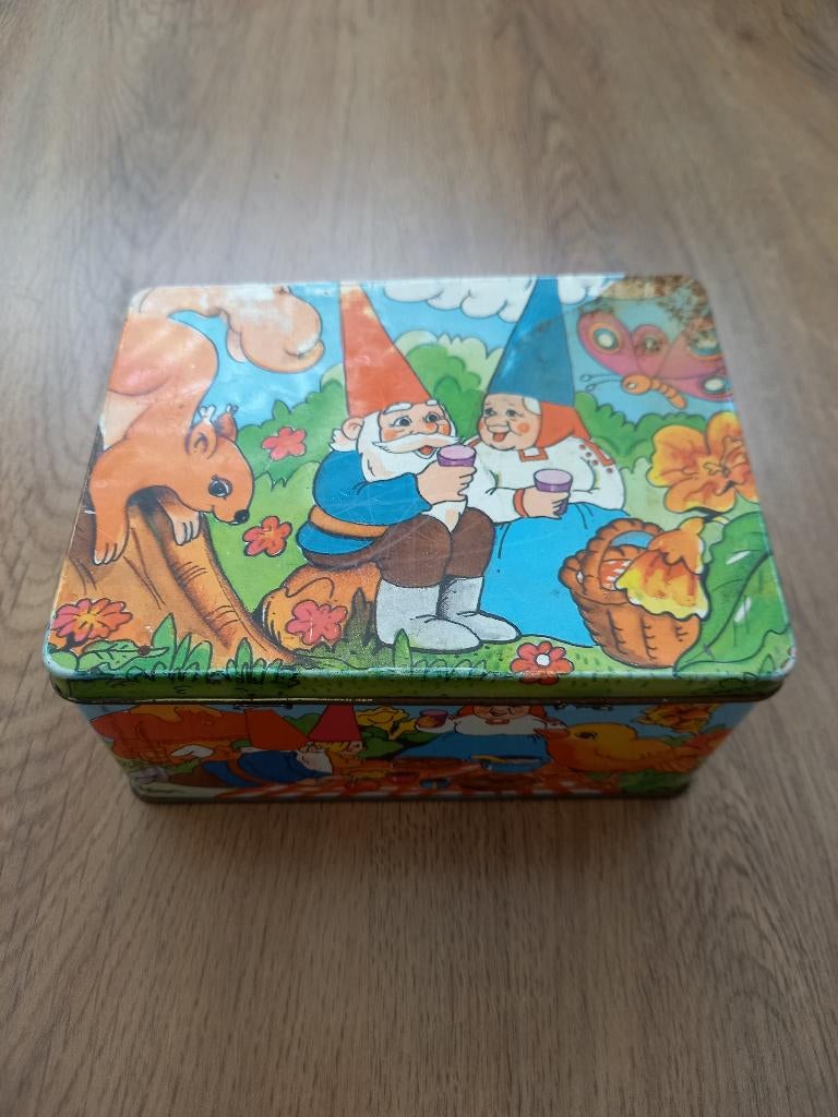 Vintage - David de Kabouter - Tinnen Opbergblik, Ophalen of Verzenden, Overige