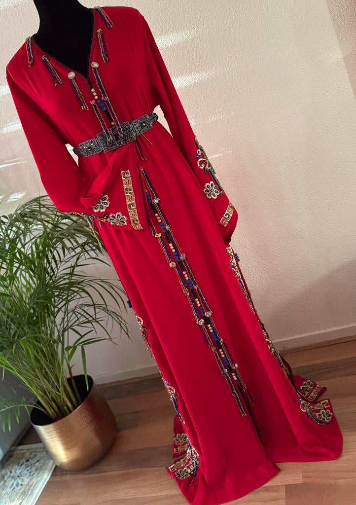 Nieuwe kaftan Marokkaanse jurk, Ophalen of Verzenden, Nieuw, Maat 38/40 (M), Rood