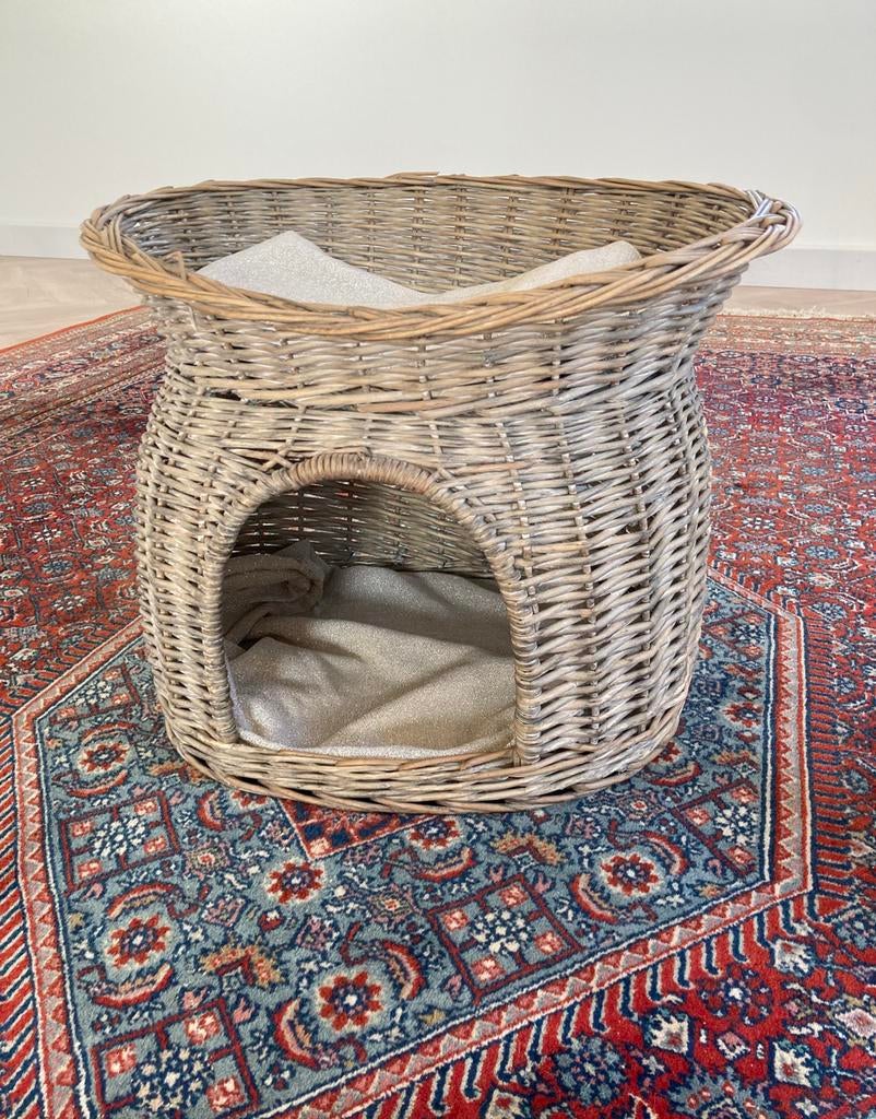 Rotan rieten kattenmand keurig mandje riet mand rattan mand, Ophalen of Verzenden, Zo goed als nieuw, Riet