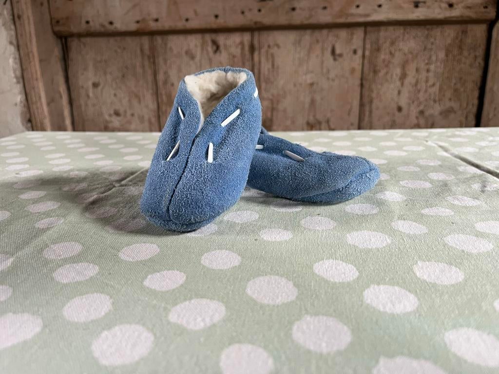 Blauwe babyslofjes/ spaanse sloffen - maat 20, Ophalen of Verzenden, Gebruikt, Jongetje of Meisje, Slofjes