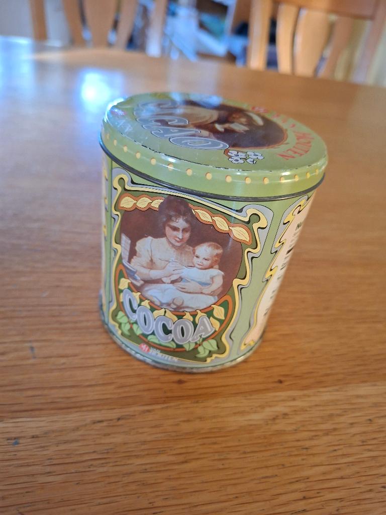 blikje van Houten cocoa, Verzamelen, Blikken, Ophalen of Verzenden, Gebruikt, Overige