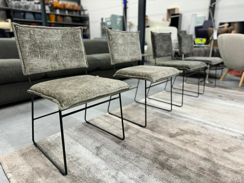 4 Nieuw Jess Design Norman eetkamerstoelen stof stoel, Overige kleuren, Nieuw, Ophalen of Verzenden, Jess