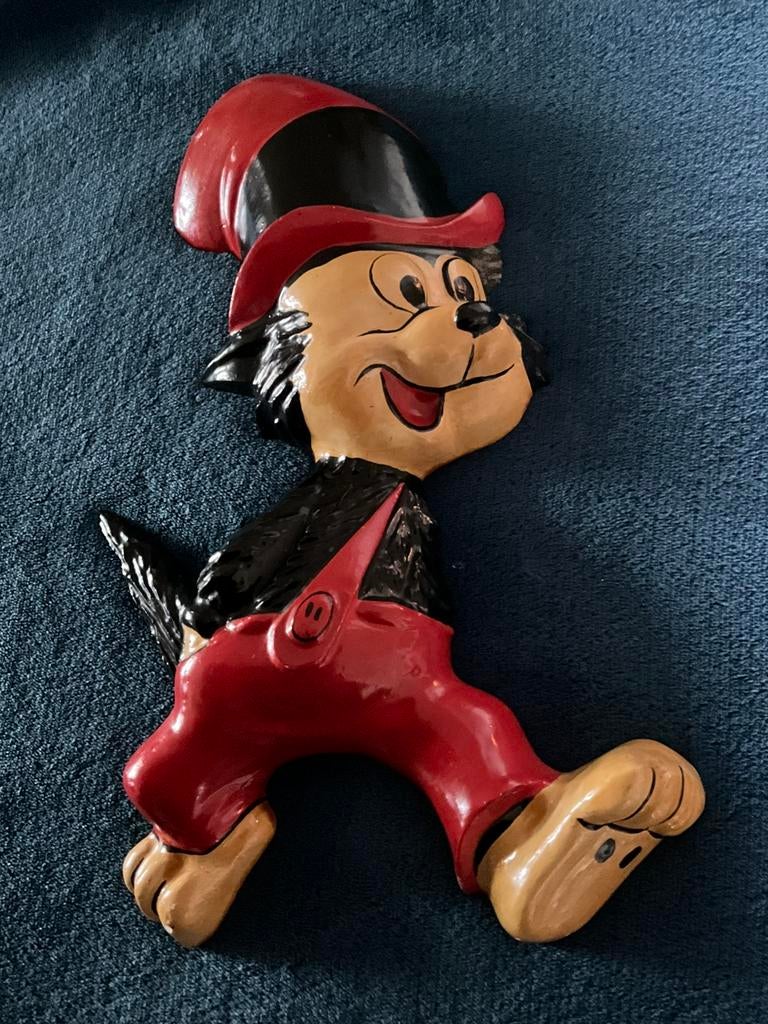 Vintage Disney wolfje wand plaquette geheel bewerkt., Ophalen of Verzenden
