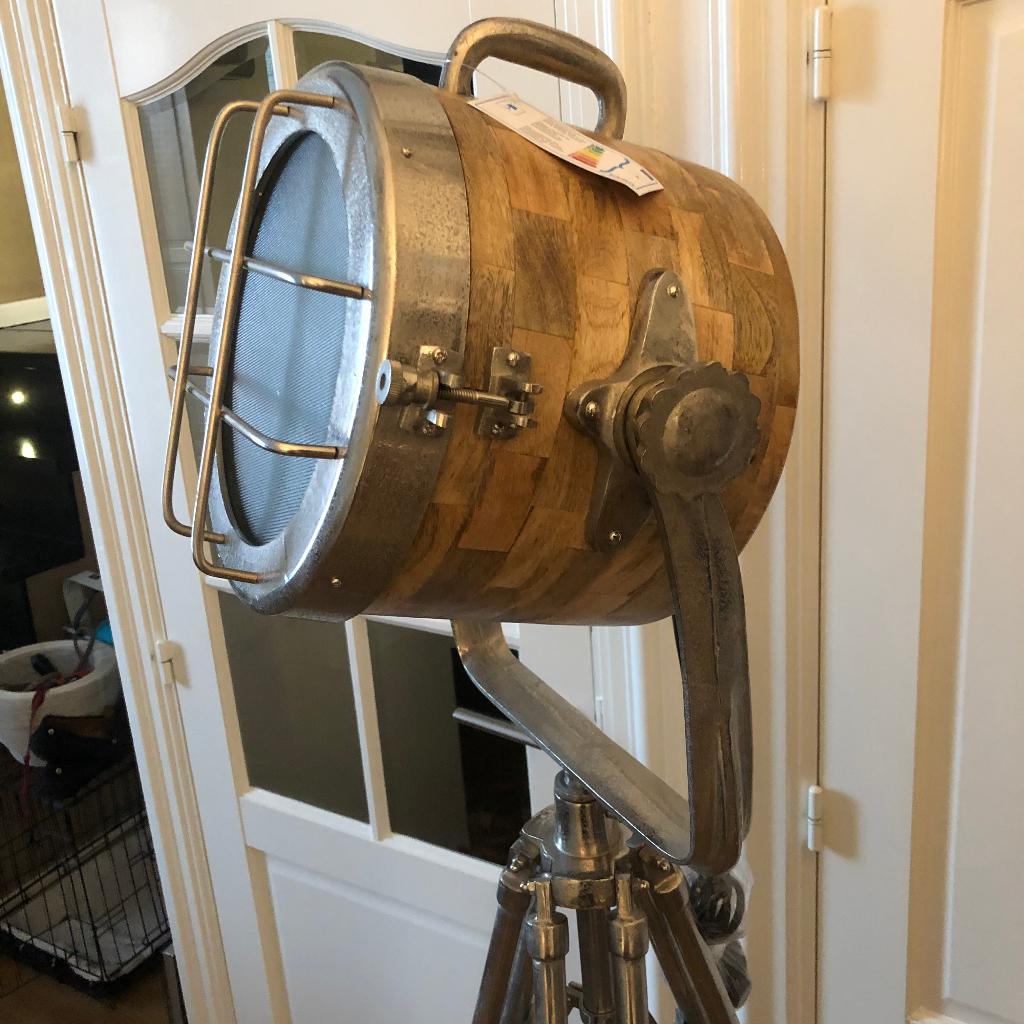 VLOERLAMP STAANDE LAMP Studio DESIGNLAMP Flamant NIKKEL/HOUT, Ophalen, Wilms, Nieuw, Info@houseofcoco.nl