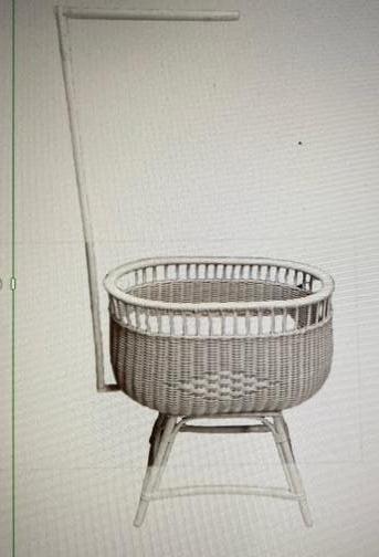 vintage wieg wit riet plus div., Ophalen, Gebruikt, Wieg
