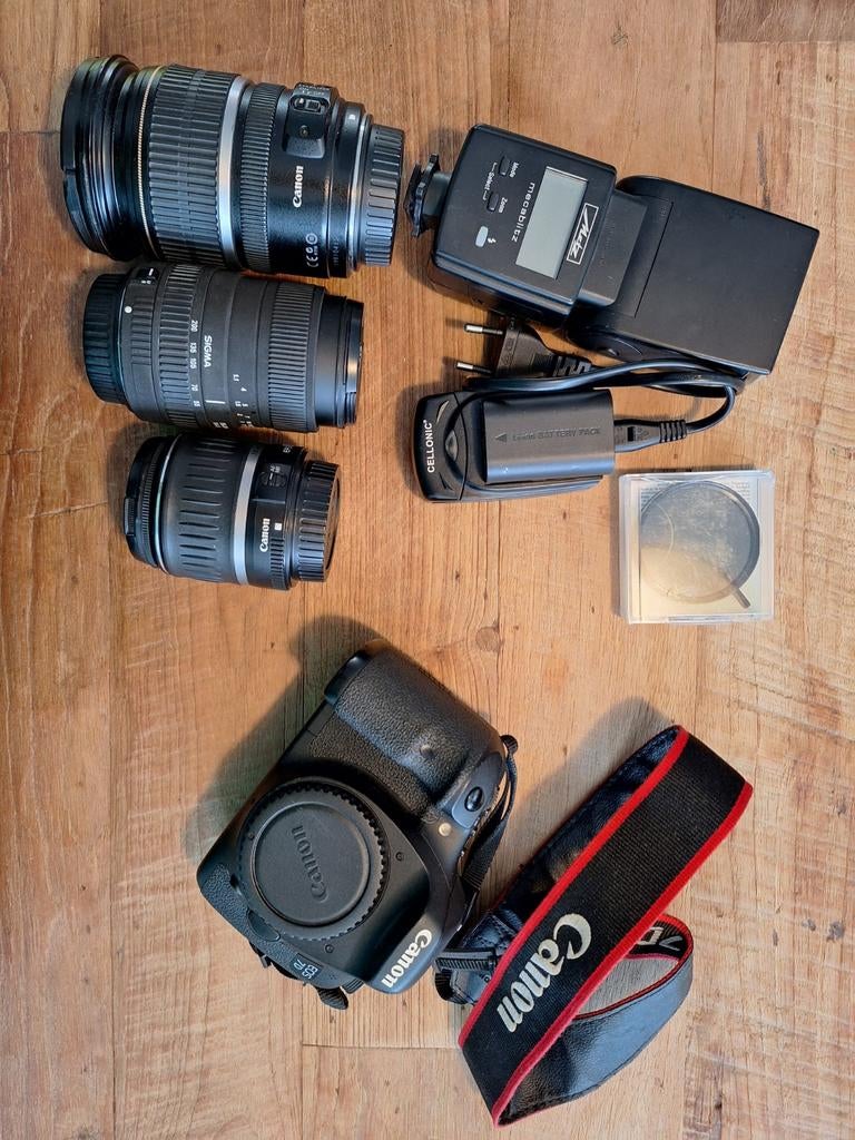 Canon EOS 7D, 3 lenzen, flitser, grijsfilter en oplader, Audio, Tv en Foto, Fotocamera's Digitaal, Ophalen, Canon, Geen optische zoom