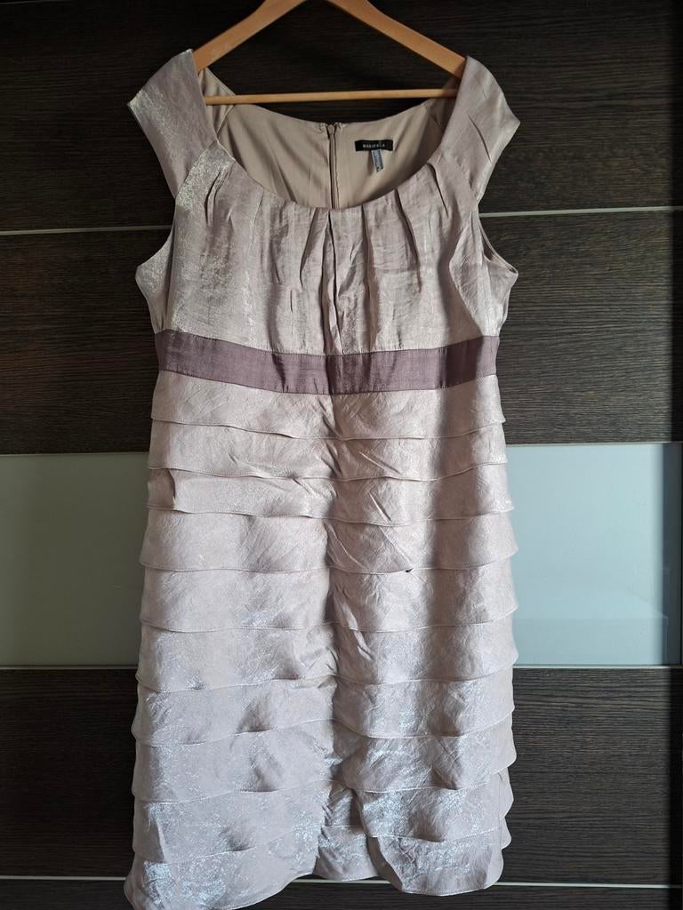 Cocktail jurk maat 46/48, Beige, Maat 46/48 (XL) of groter, Ophalen of Verzenden, Zo goed als nieuw