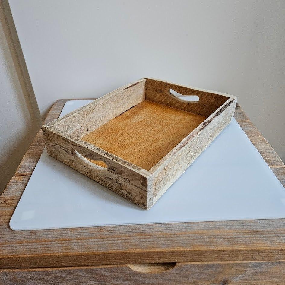 DIY sloophouten dienblad (39x38x7,5 cm), Ophalen of Verzenden, Zo goed als nieuw, Rechthoekig, Hout