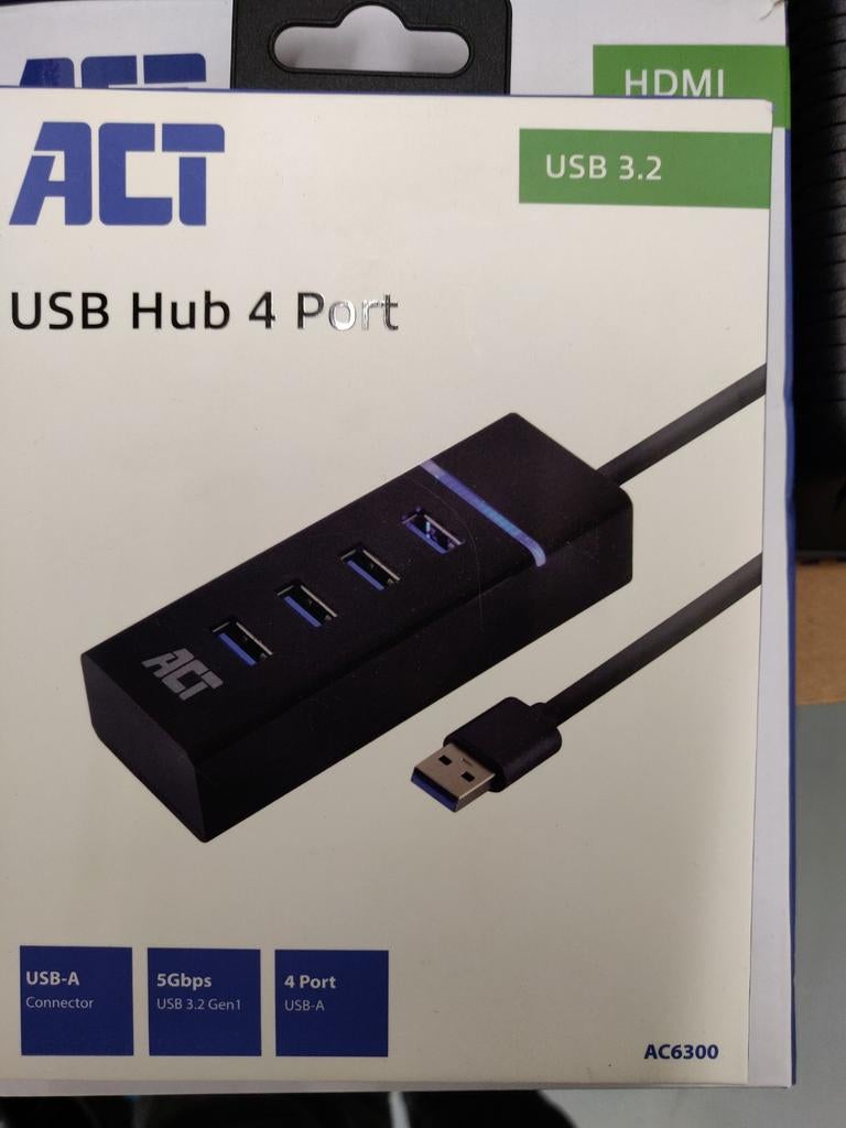 ACT USB Hub 4 Port USB 3.2, Computers en Software, Ophalen, Nieuw