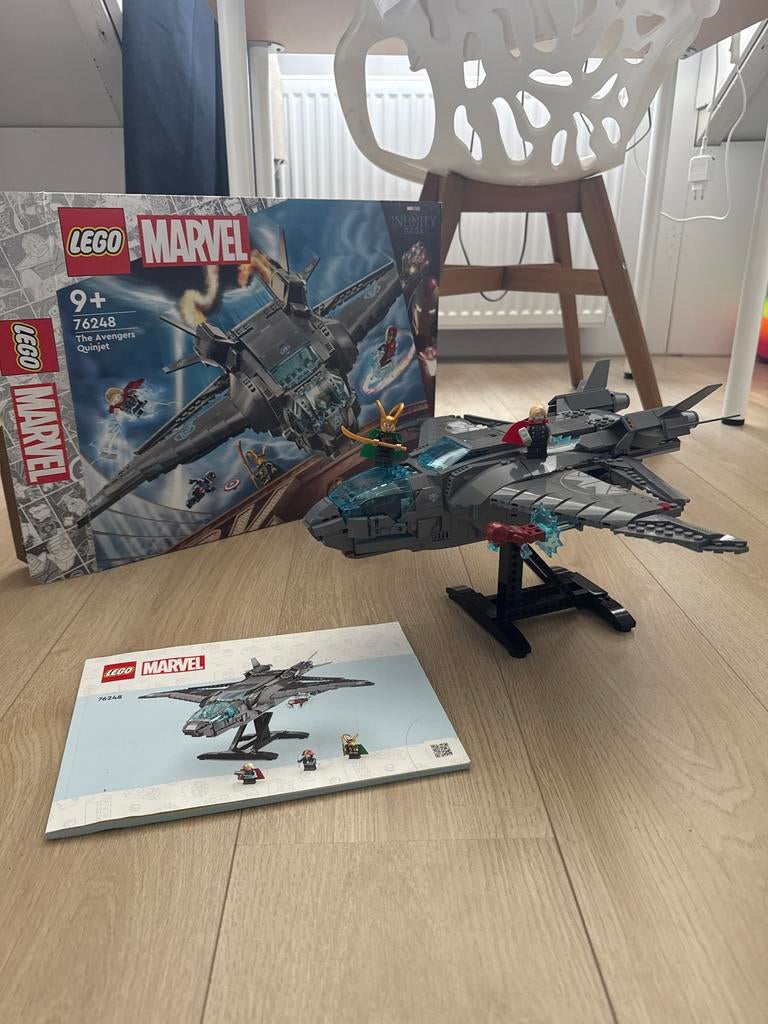 Lego Marvel The Avengers Quinjet (76248) met doos & handleid, Gebruikt, Marvel, Lego, Ophalen of Verzenden