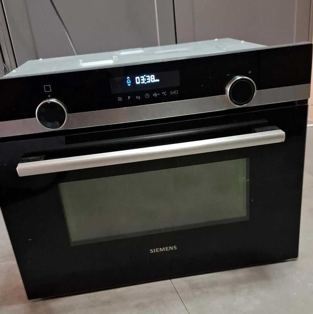 Siemens combimagnetron CM585AMS0, Gebruikt, 60 cm of meer, Inbouw, Draaiplateau