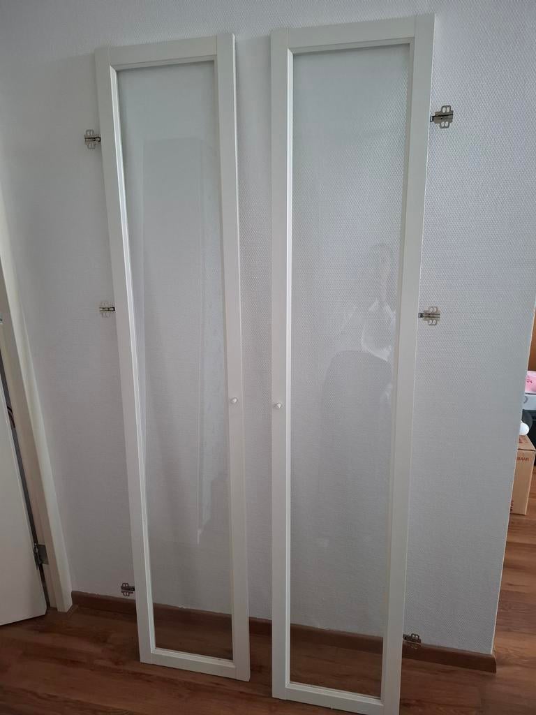 Billy Oxberg Ikea deuren wit met glas, Ophalen, 200 cm of meer, 50 tot 100 cm, Minder dan 25 cm