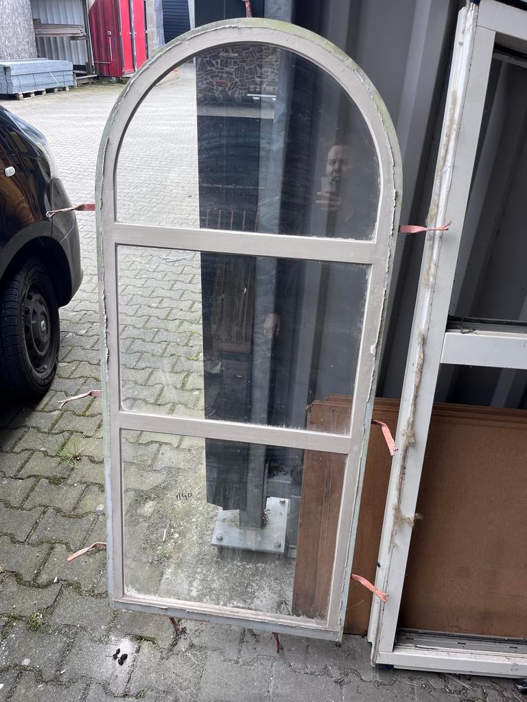 Authentiek stalen kerkraam, Ophalen, Gevelraam of Ruit, Gebruikt, Minder dan 80 cm