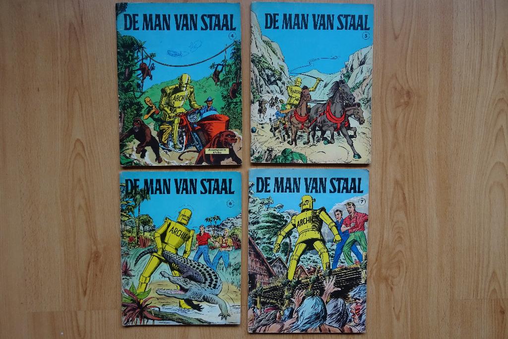 Archie de man van staal, deel 4,5,6 en 7, Meerdere stripboeken, Ophalen of Verzenden, Gelezen