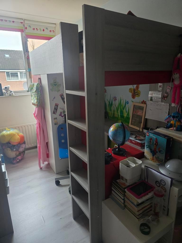 Hoogslaper Beau 90x200 met bureau en kledingkast, Ophalen, Gebruikt, Hoogslaper