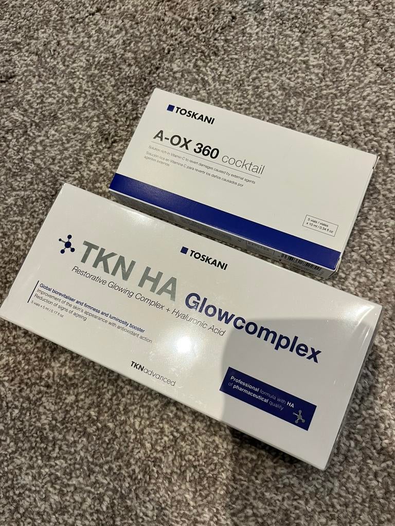 Toskani mesotherapie ampullen/ampulstandaard/after cream, Ophalen of Verzenden, Zo goed als nieuw, Gehele gezicht