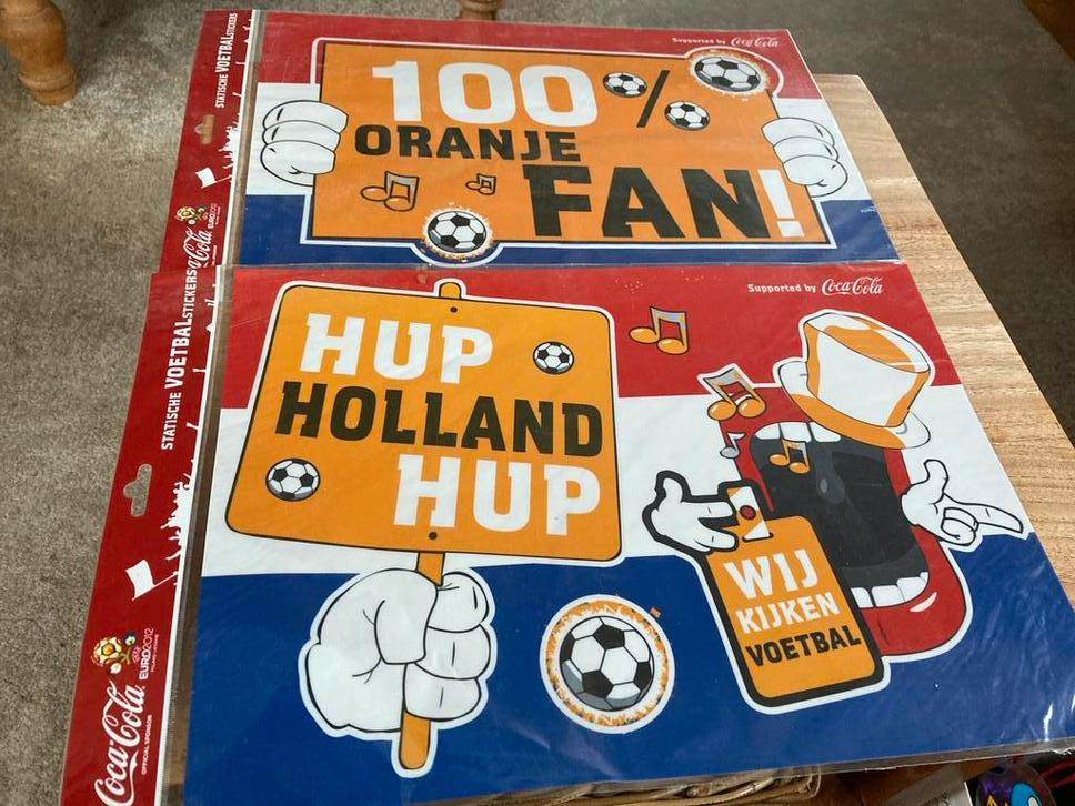 2 Statische voetbalstickers, Ophalen, Zo goed als nieuw