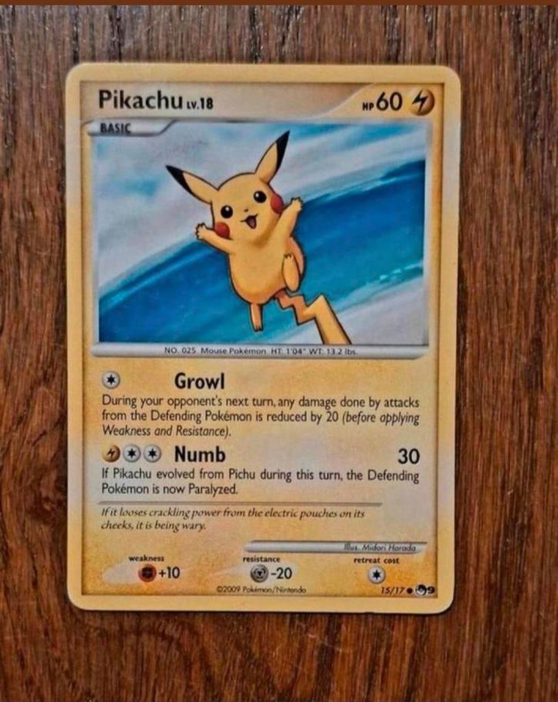 Pikachu 15/17 - Midori Harada Art - 2009 Vintage, Ophalen of Verzenden, Gebruikt, Losse kaart