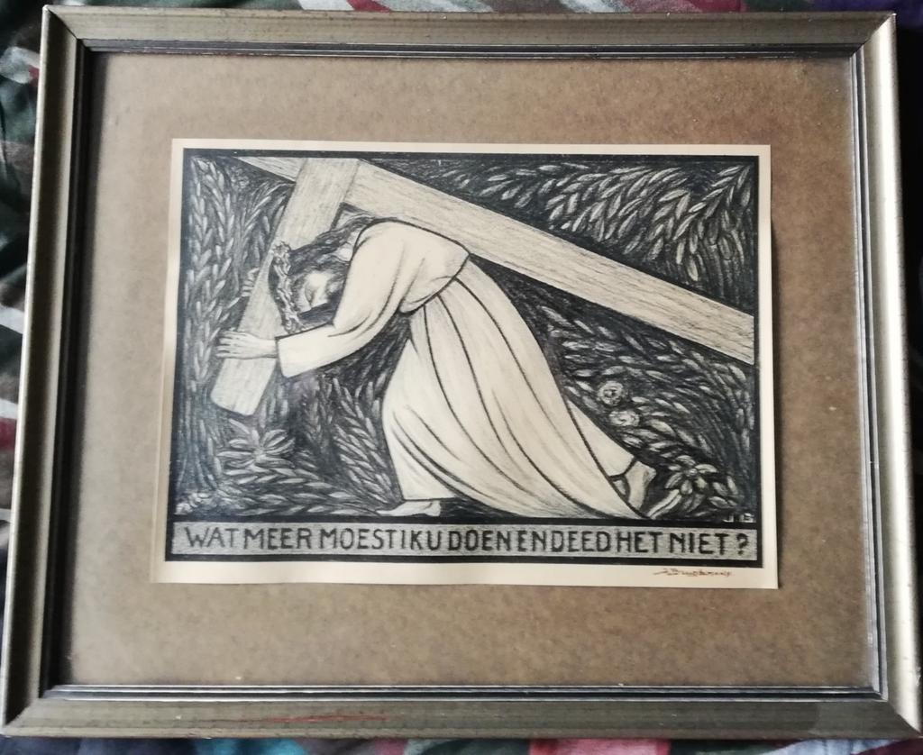 J. Bruglemans (oid). Houtgravure. Ca 1900/1930. Jugendstil., Ophalen, Gebruikt, Overige typen, Christendom | Katholiek