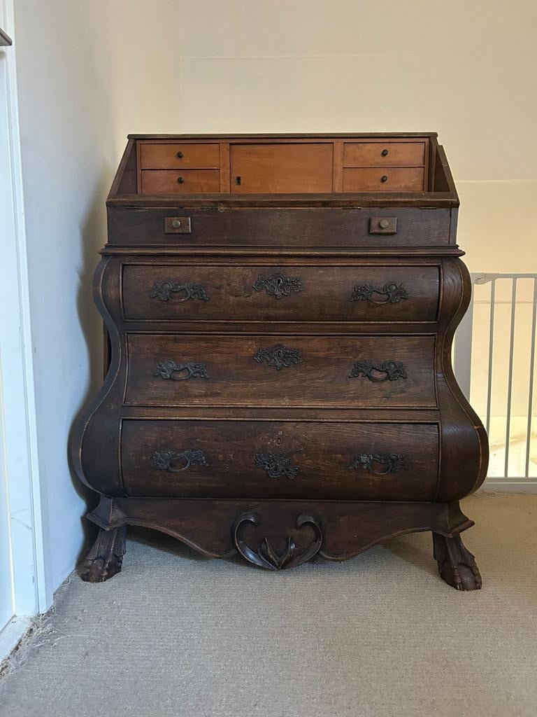 Vintage secretaire bureau met lades, Ophalen, Gebruikt